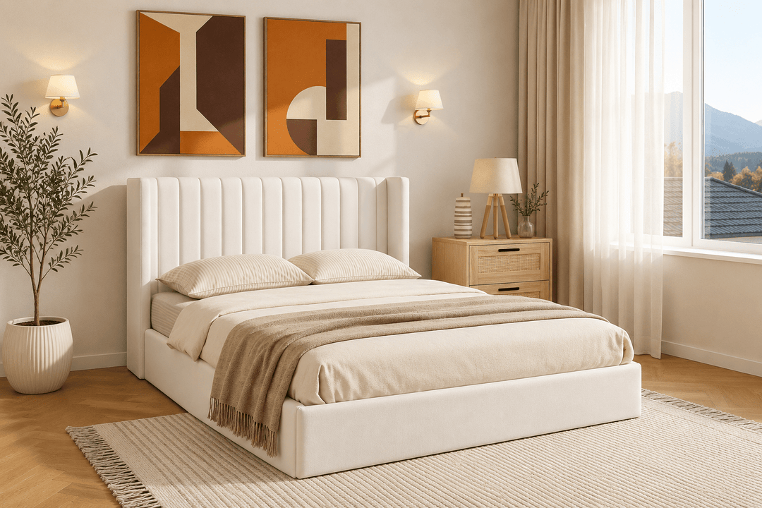 Celeste Luxe Queen Bedroom Package – Bed, Mattress &amp; FREE Bedside Table – product view 2