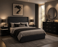Morfei Charcoal Complete Double Bedroom Package – 5 Piece