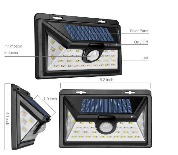 BrightGuard™ Outdoor LED Motion Sensor Security Light | Solar, PIR & 3 Modes | Greenora Living Australia