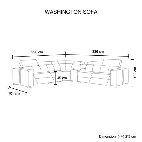 Washington Genuine Leather Electric Corner Sofa | 6-Seater, Electric Recliner &amp; Pocket Springs | Greenora Living Australia