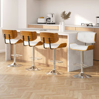 Nordic White Gas Lift Bar Stools (Set of 4) | Greenora Living Australia