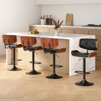 Obsidian Curve Gas Lift Bar Stools (Set of 4) | Greenora Living Australia