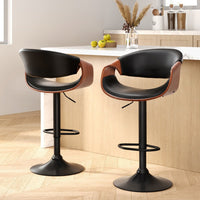 Noir Curve Gas Lift Bar Stools (Set of 2) | Greenora Living Australia