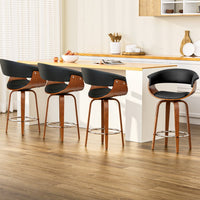 Bentwood Swivel Bar Stools with Armrests (Set of 4) | Greenora Living Australia