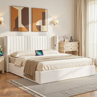 Celeste King Bed Frame – Gas Lift Storage & USB & Type-C Charging