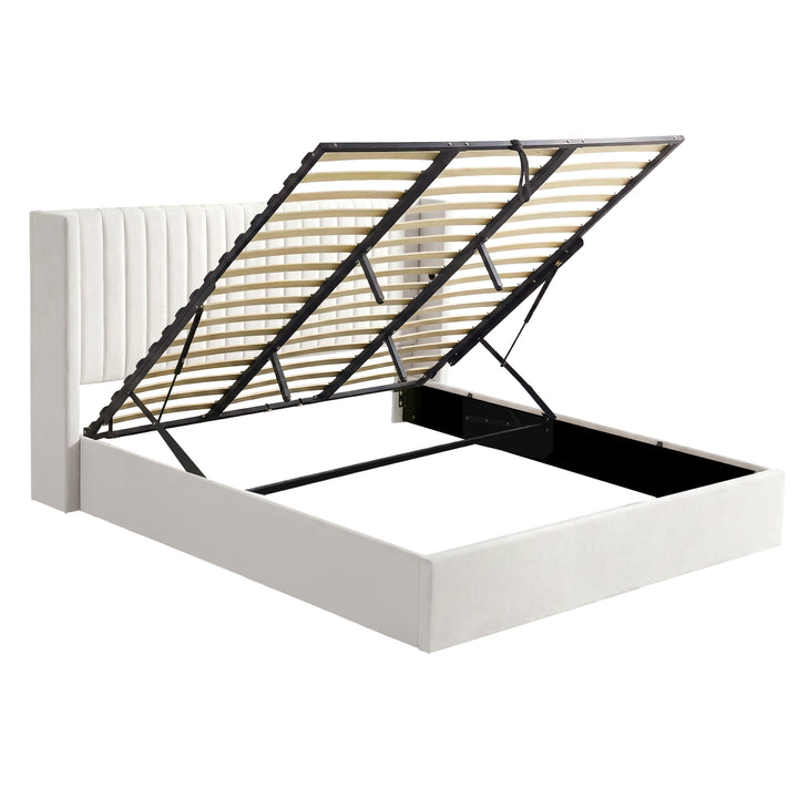 Celeste King Bed Frame – Gas Lift Storage &amp; USB &amp; Type-C Charging