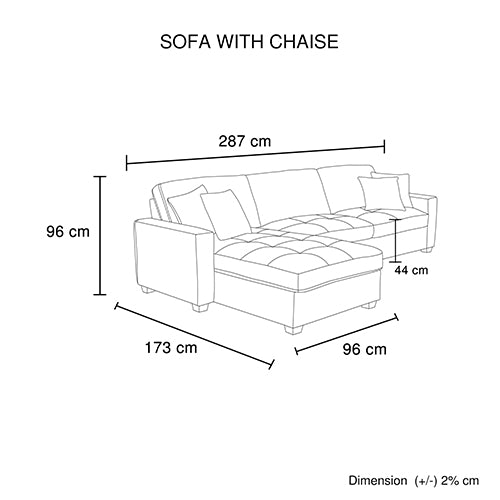 The Milano – Grey Charcoal Corner Sofa with Full-Length Chaise &amp; Pocket Springs | Greenora Living Australia