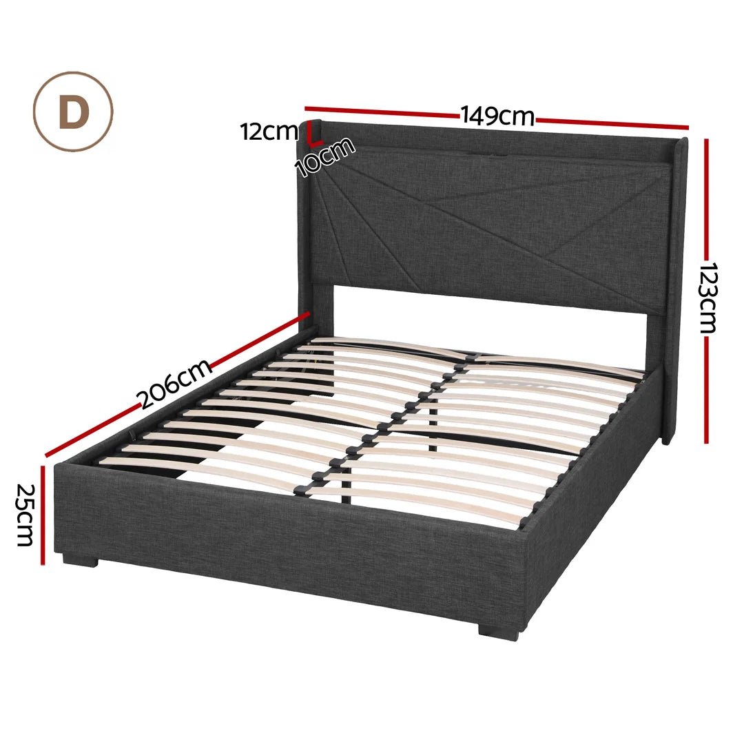 Morfei Charcoal Complete Double Bedroom Package – 5 Piece – product view 4