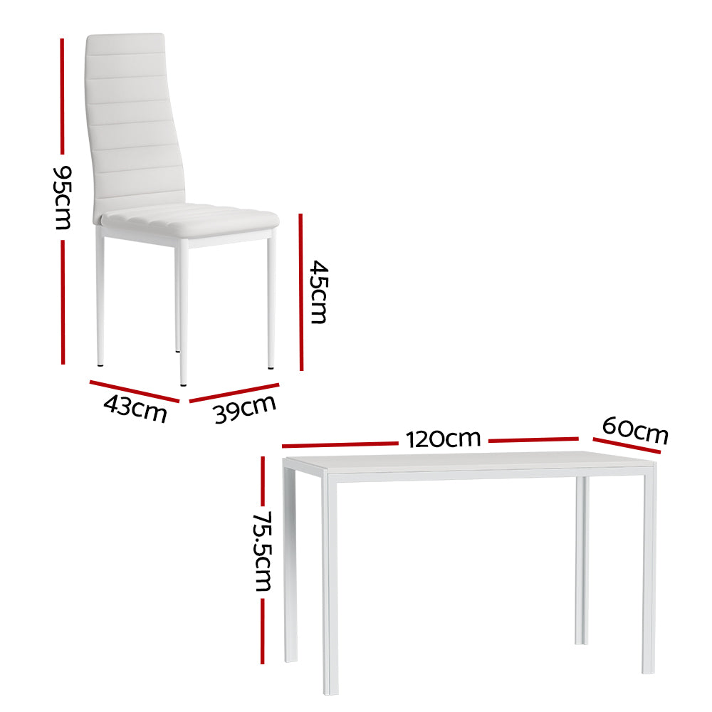 Blanc 7-Piece Dining Set – White MDF Table & 6 PVC Padded Chairs - Greenora Living