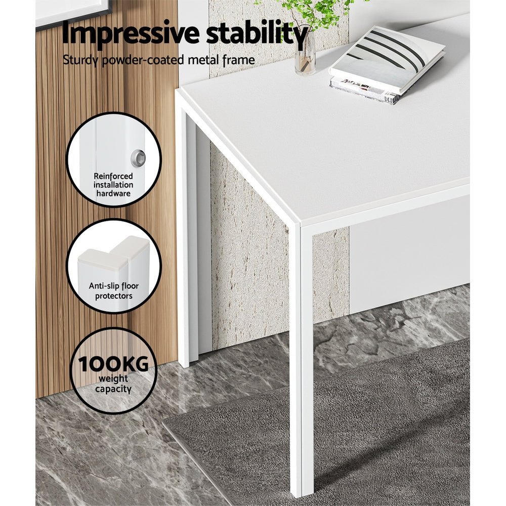 White 7-Piece Dining Set | MDF Table & PVC Chairs | Blanc | Greenora Living Australia
