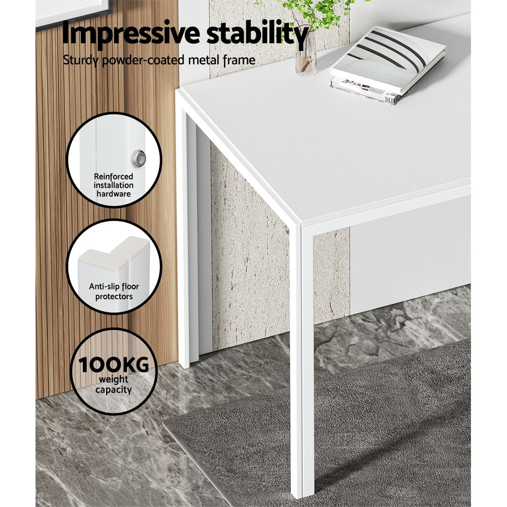 Blanc 7-Piece Dining Set – White MDF Table &amp; 6 PVC Padded Chairs - Greenora Living