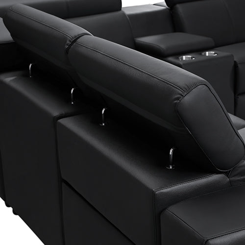 Washington Genuine Leather Electric Corner Sofa | 6-Seater, Electric Recliner &amp; Pocket Springs | Greenora Living Australia
