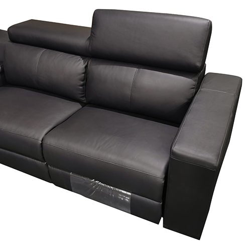 Washington Genuine Leather Electric Corner Sofa | 6-Seater, Electric Recliner &amp; Pocket Springs | Greenora Living Australia
