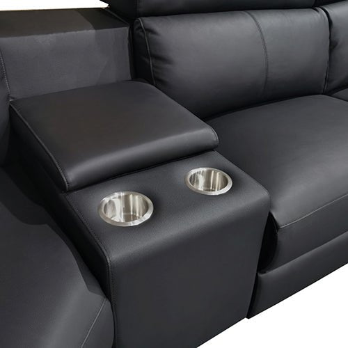 Washington Genuine Leather Electric Corner Sofa | 6-Seater, Electric Recliner &amp; Pocket Springs | Greenora Living Australia
