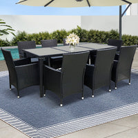 Alfresco Noir 9-Piece Outdoor Dining Set | Greenora Living Australia