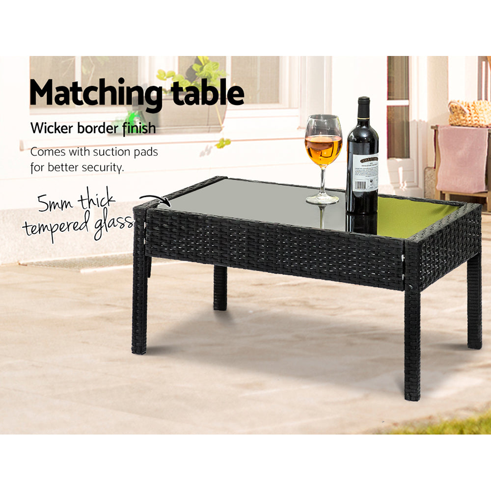 Saipan Lime 4-Seater Outdoor Wicker Lounge Set – Aluminium Frame | Tempered Glass Table | Lime Green Cushions - Greenora Living