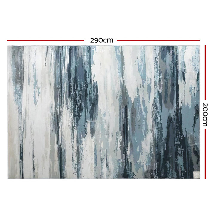 Washable Flannel Area Rug with Oil-Painting Design – 200x290cm - Greenora Living