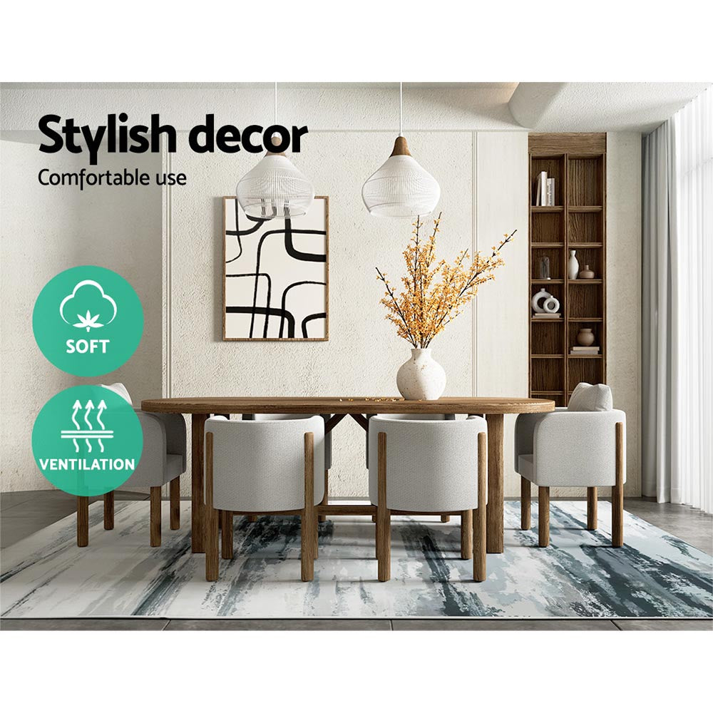 Washable Flannel Area Rug with Oil-Painting Design – 200x290cm - Greenora Living