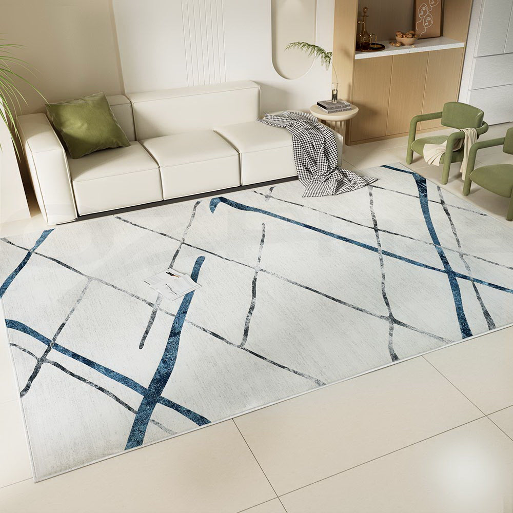 Geometric Washable Flannel Area Rug with Anti-Slip Base – 200x290cm - Greenora Living