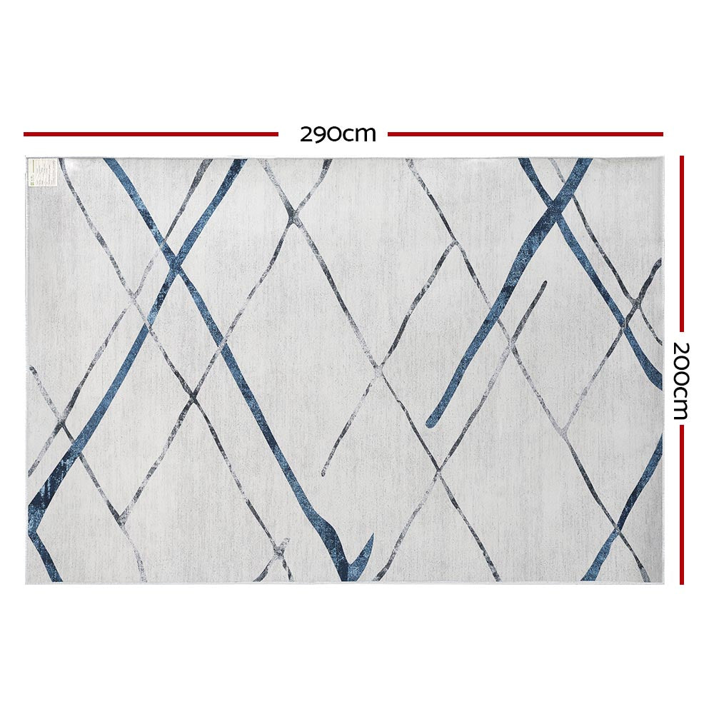 Geometric Washable Flannel Area Rug with Anti-Slip Base – 200x290cm - Greenora Living