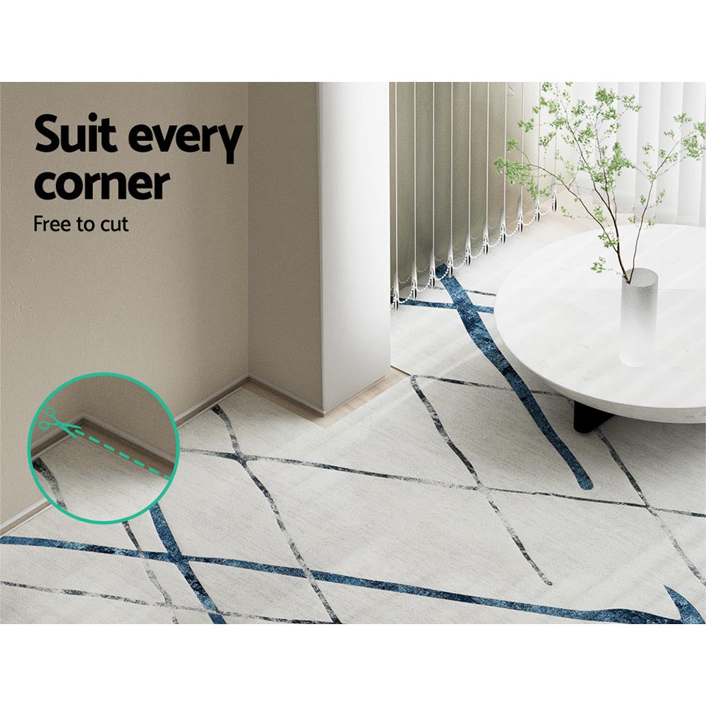 Geometric Washable Flannel Area Rug with Anti-Slip Base – 200x290cm - Greenora Living