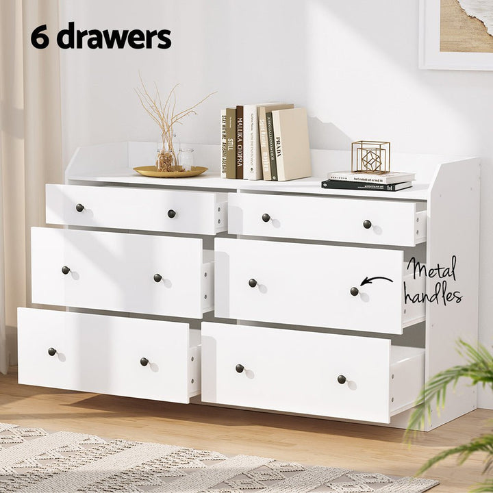 Arden 6-Drawer White Chest with Top Shelf – product view 2