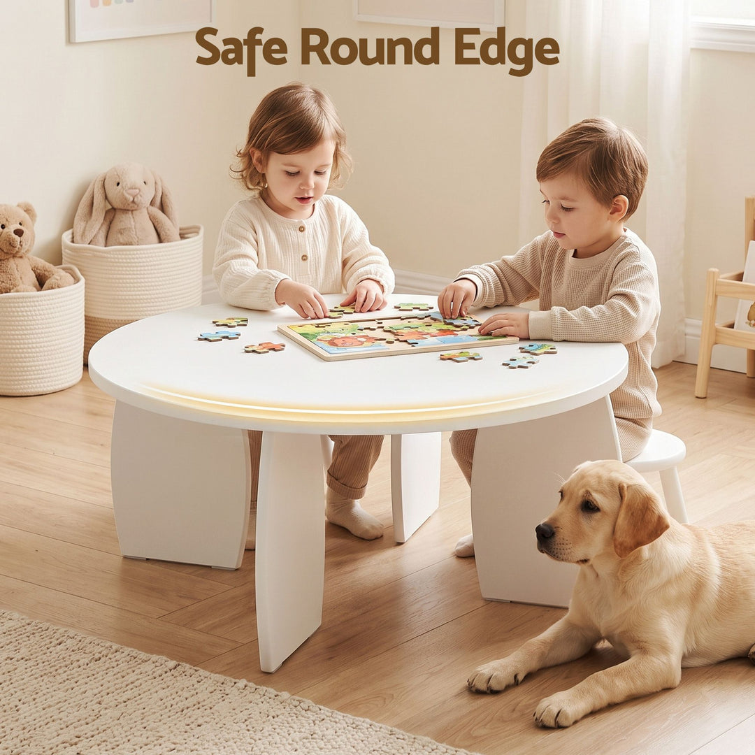 Luna 78cm High Gloss Round Coffee Table – Cream White – product view 7