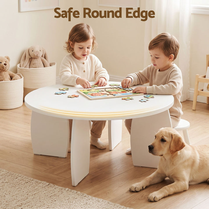 Luna 78cm High Gloss Round Coffee Table – Cream White – product view 7