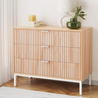 3-Drawer Chest of Drawers | White Pine, Metal Legs & Smooth-Glide Drawers | Greenora Living Australia