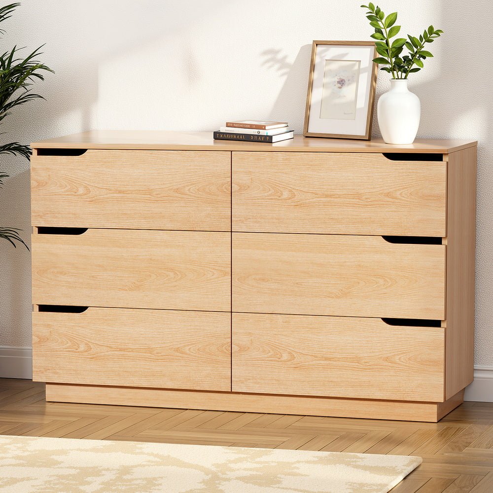 Solace 6-Drawer Pine Lowboy Dresser