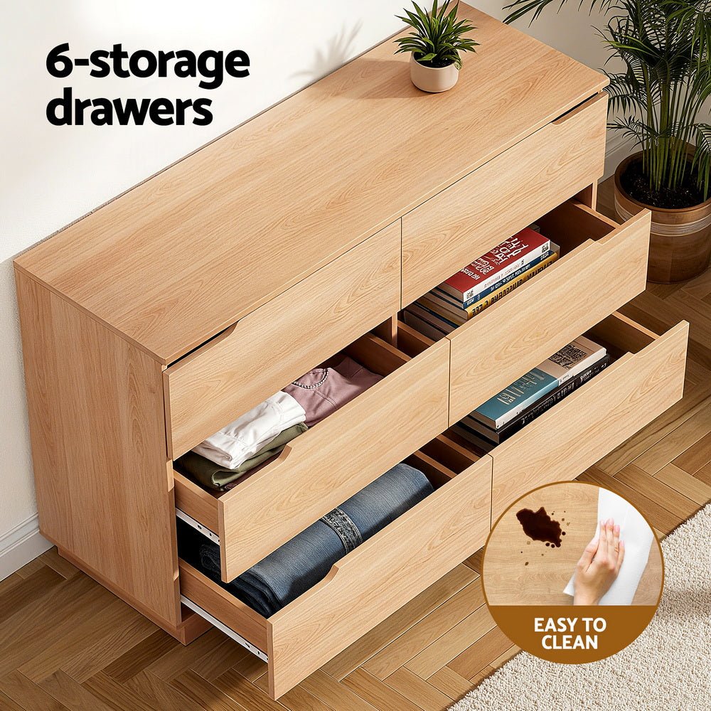 Solace 6-Drawer Pine Lowboy Dresser – product view 2