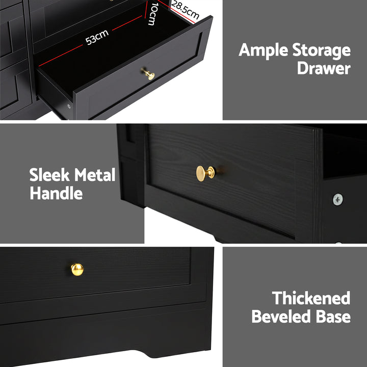 Raven 6-Drawer Black Chest of Drawers – product view 5