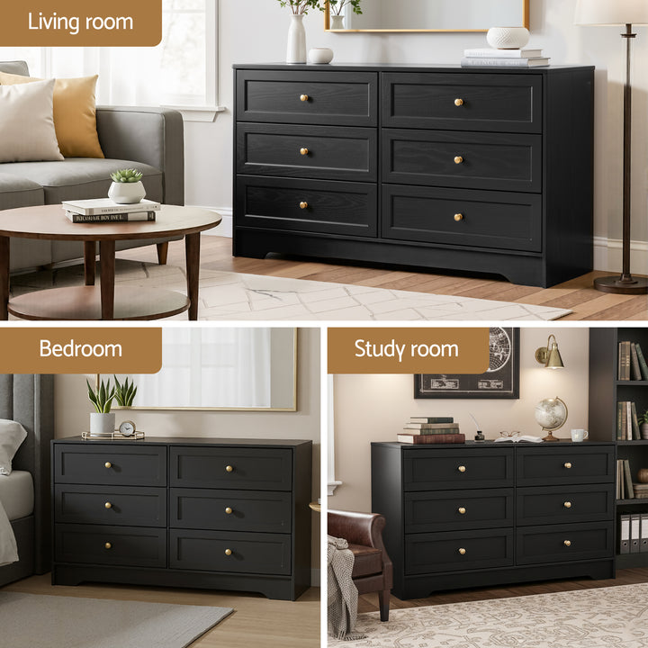 Raven 6-Drawer Black Chest of Drawers – product view 6