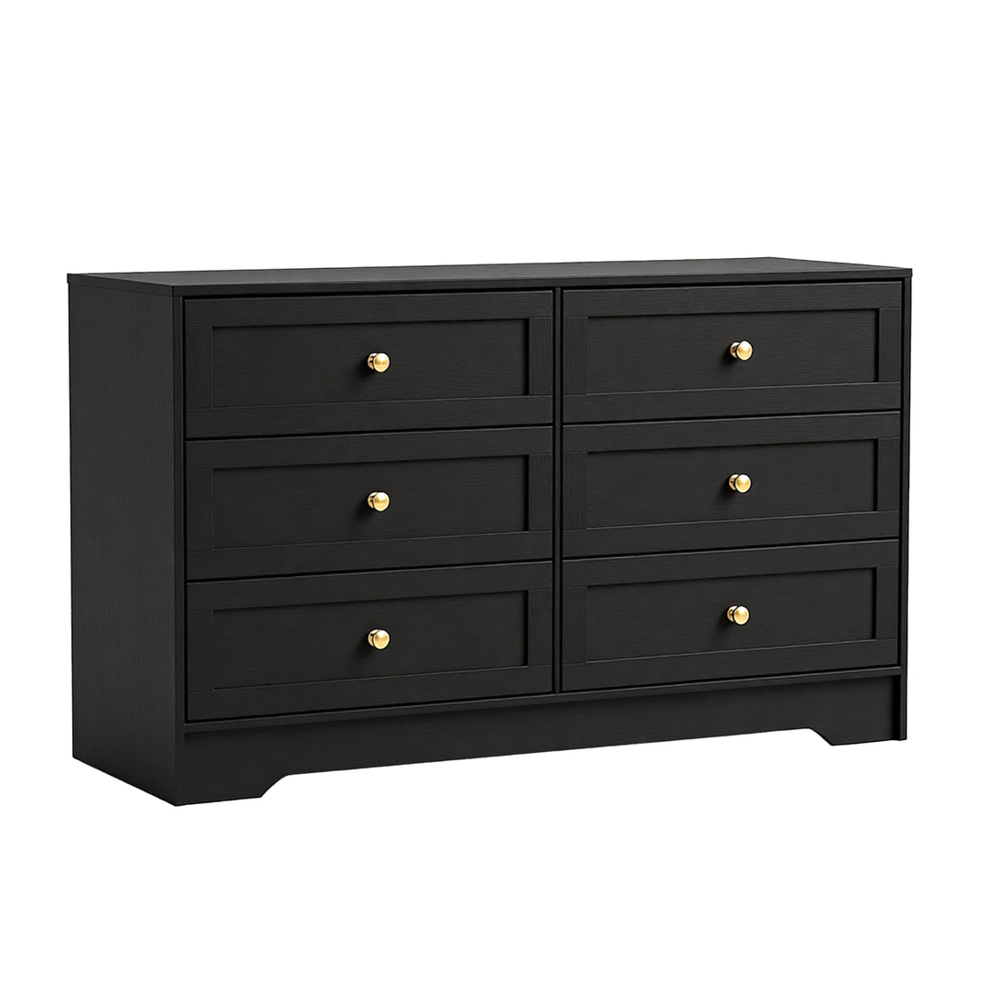 Raven 6-Drawer Black Chest of Drawers – product view 9