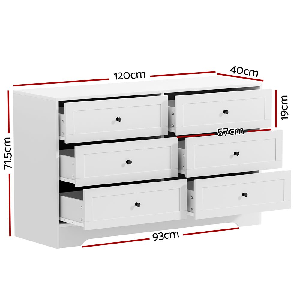 Cove 6-Drawer White Chest of Drawers – product view 4