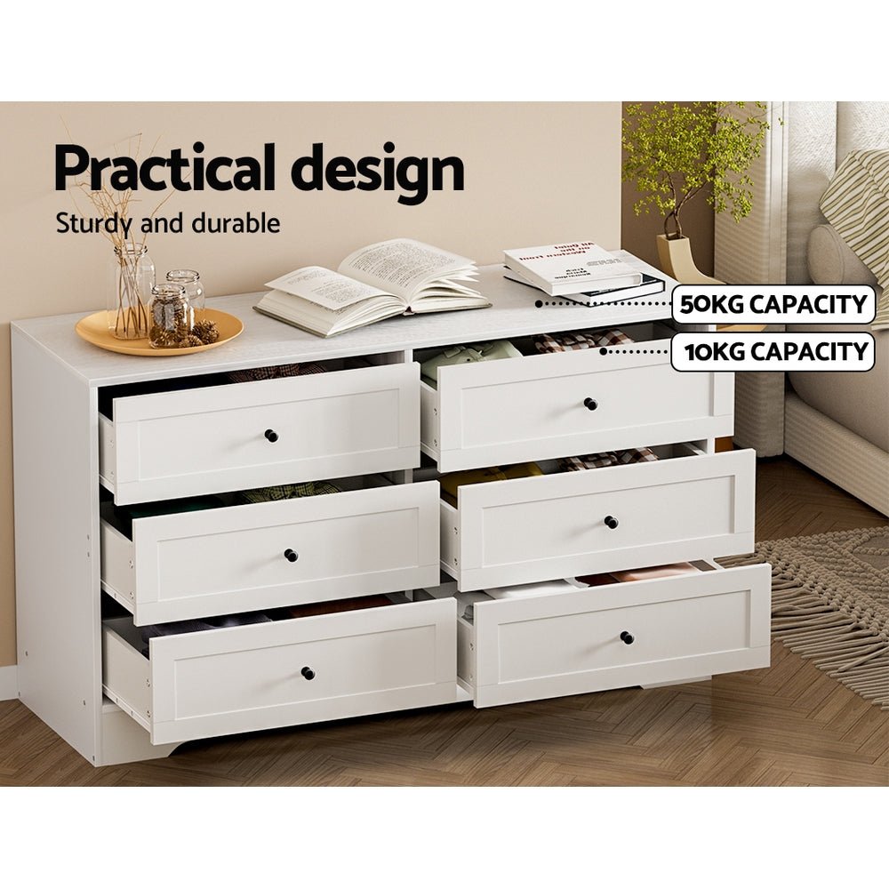 Cove 6-Drawer White Chest of Drawers – product view 6