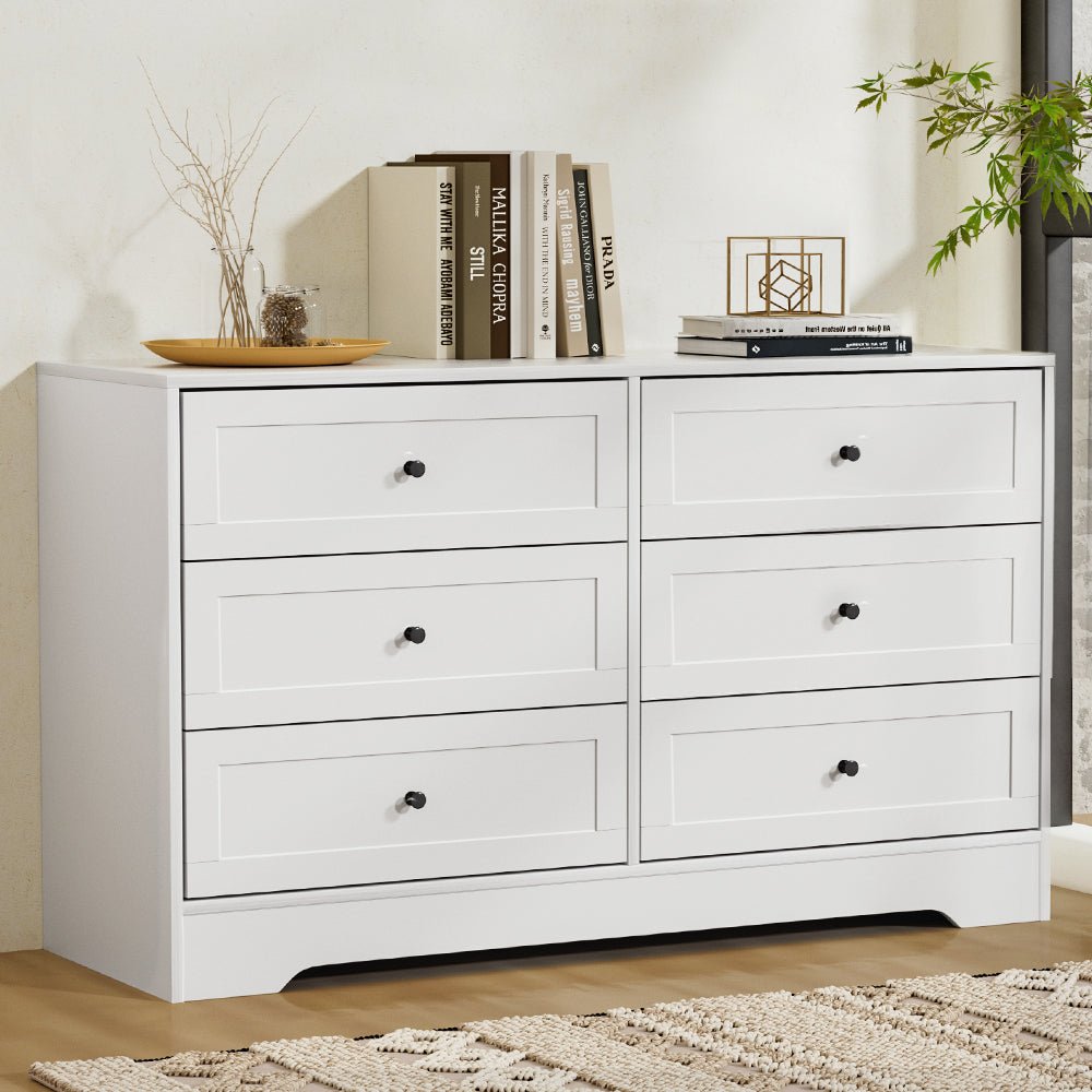 Cove 6-Drawer White Chest of Drawers