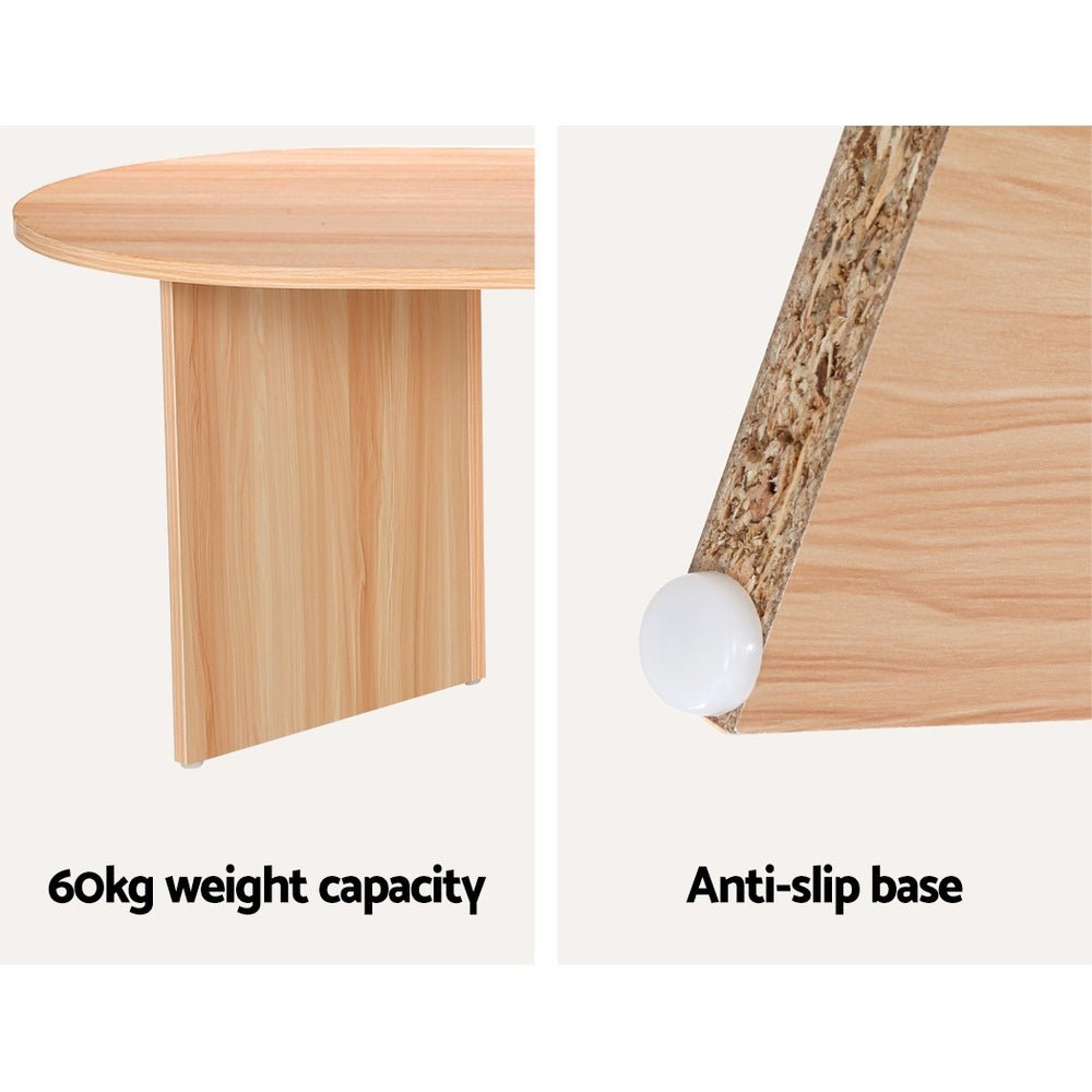 Alva 110cm Oval Pine Coffee Table – Natural – product view 6