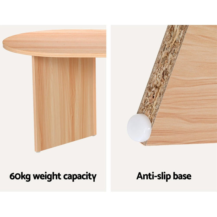 Alva 110cm Oval Pine Coffee Table – Natural – product view 6