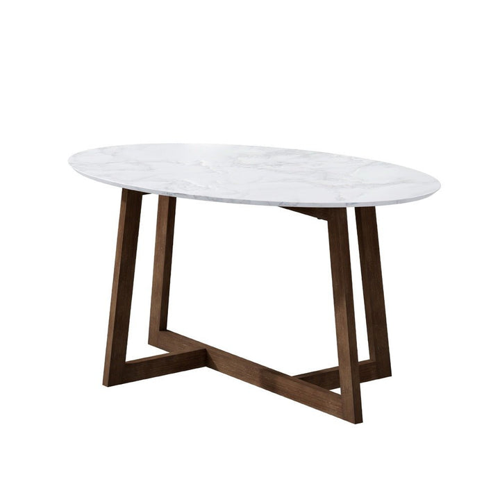 Elara Oval Marble-Effect Coffee Table – product view 7