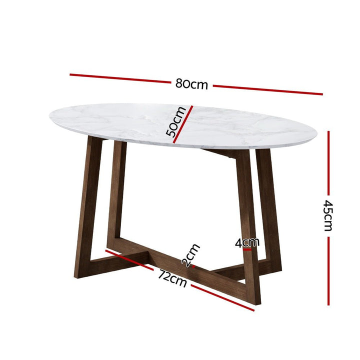 Elara Oval Marble-Effect Coffee Table – product view 3