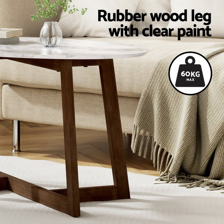 Elara Oval Marble-Effect Coffee Table – product view 5