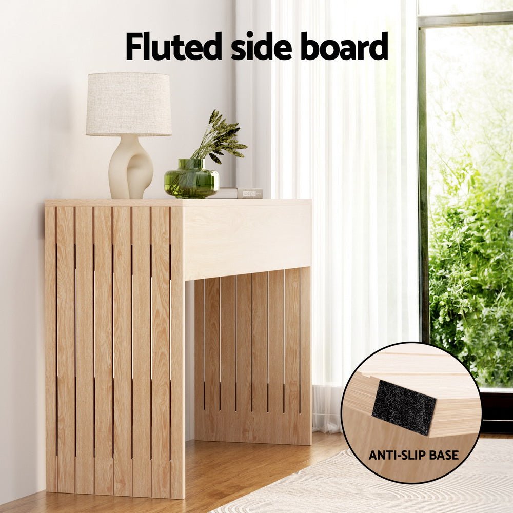Mira Fluted Pine 120cm Console Table – product view 2
