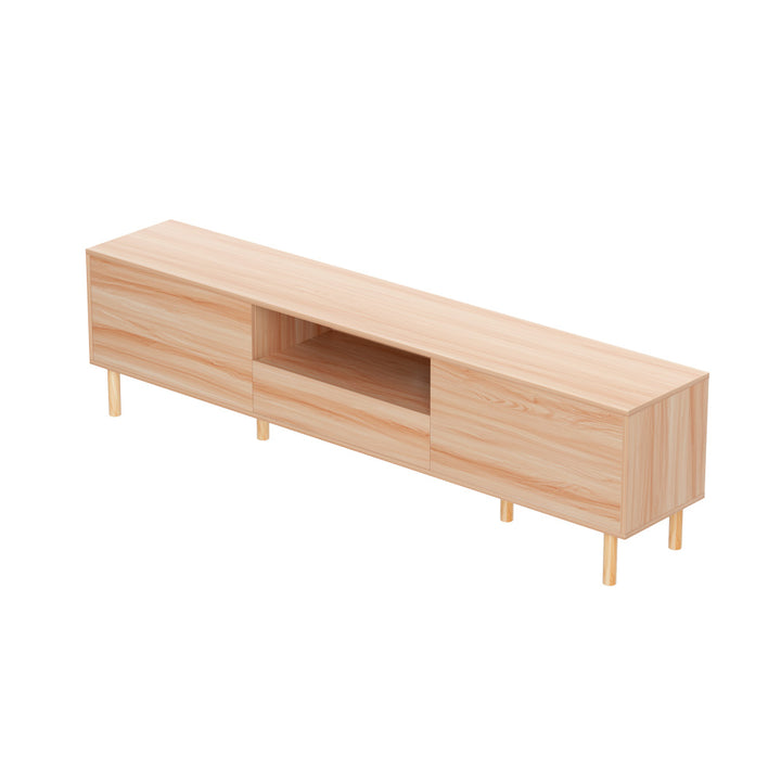 Lowline Pine TV Entertainment Unit – Push-Open Drawer &amp; Solid Pine Legs | 180cm - Greenora Living