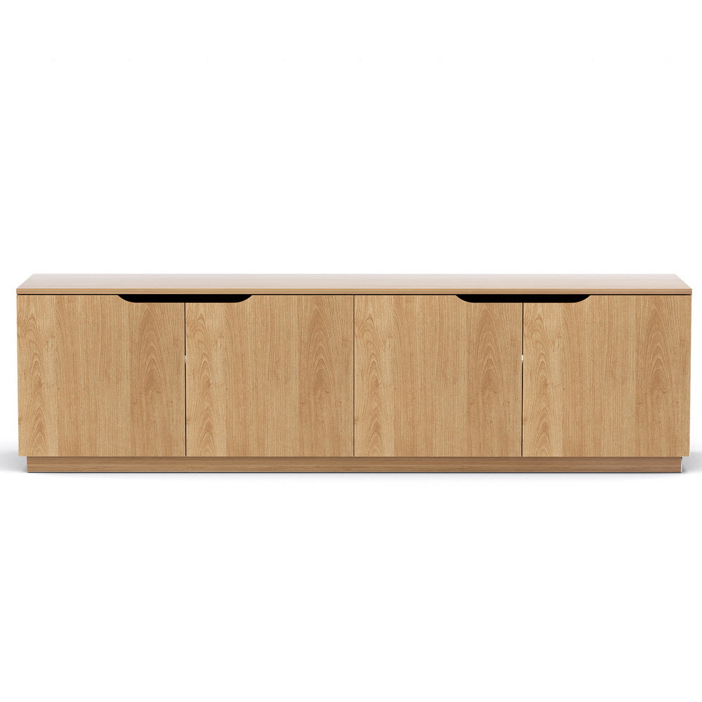Coastal Grove 180cm Pine TV Unit – Air Gap Handles &amp; Adjustable Shelves - Greenora Living