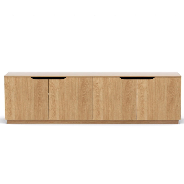 Coastal Grove 180cm Pine TV Unit – Air Gap Handles &amp; Adjustable Shelves - Greenora Living