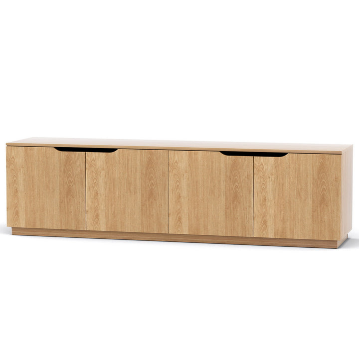 Coastal Grove 180cm Pine TV Unit – Air Gap Handles &amp; Adjustable Shelves - Greenora Living