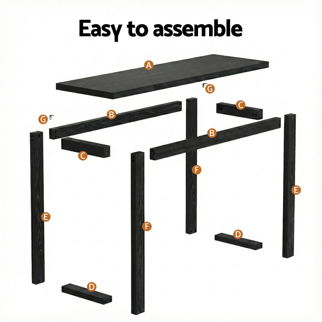 Noir Black Ski-Leg Console Table 110cm – product view 8