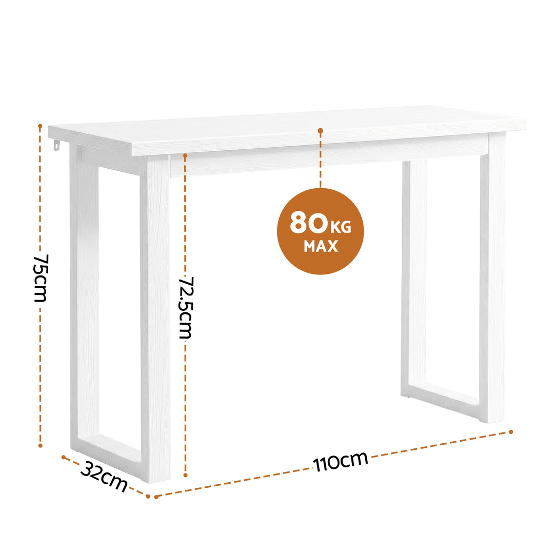 Alba White Ski-Leg Console Table 110cm – product view 3