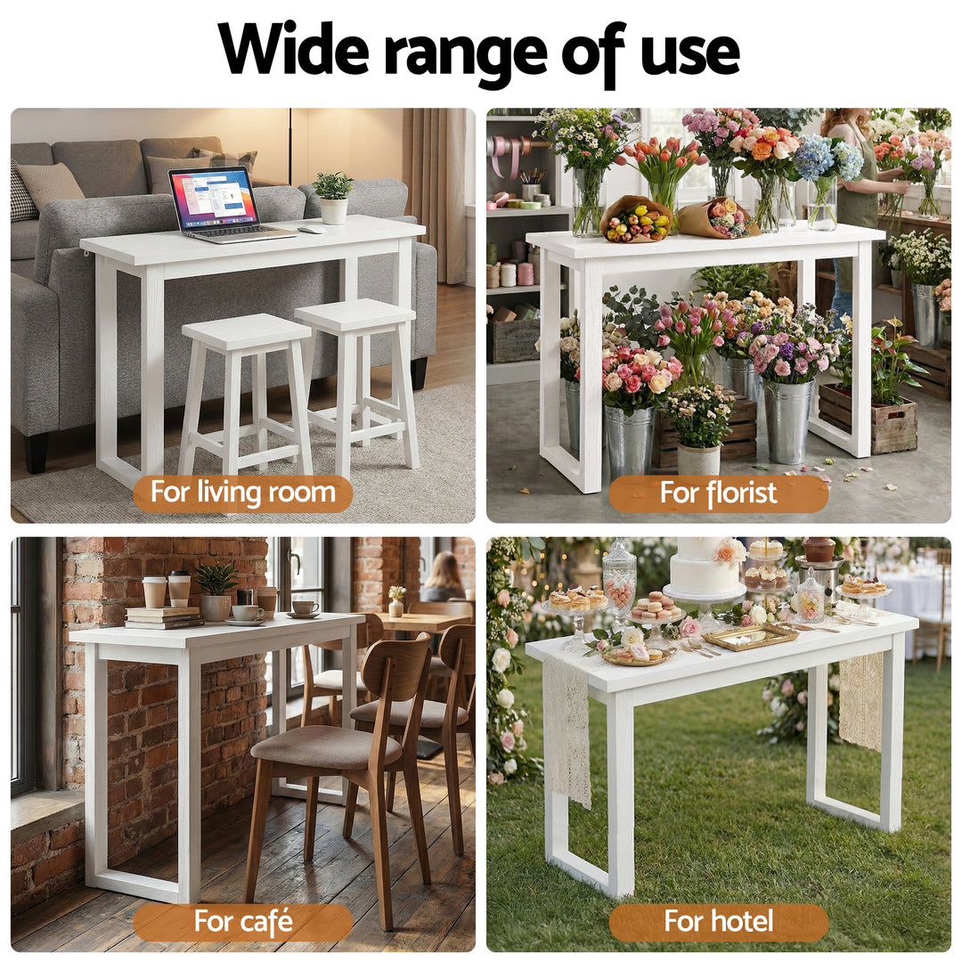 Alba White Ski-Leg Console Table 110cm – product view 6